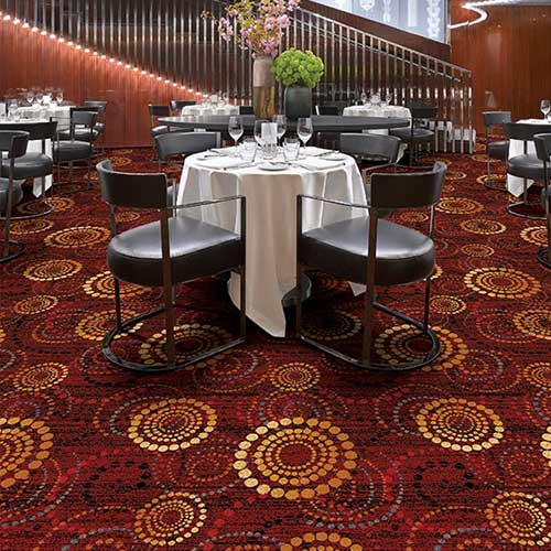 Dark Red Wilton Tufted Carpet - PMCY Carpets